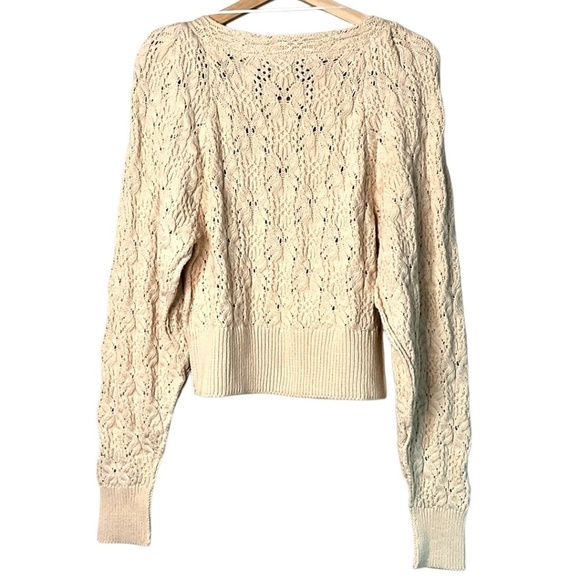 FREE PEOPLE Cotton Bonfire Cardigan in Macadamia Button Close Cropped NWT Sz M - Picture 6 of 13